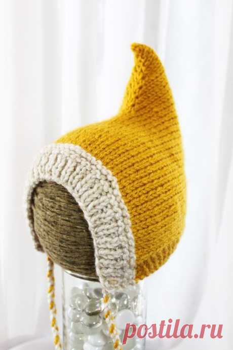 Pixie Hat - Wee Little Pixie Hood - Sunshine Yellow - newborn