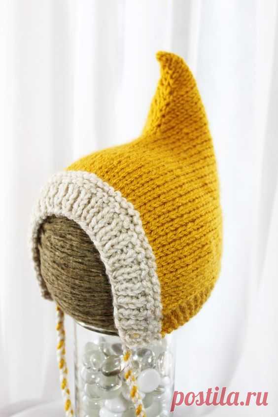 Pixie Hat - Wee Little Pixie Hood - Sunshine Yellow - newborn
