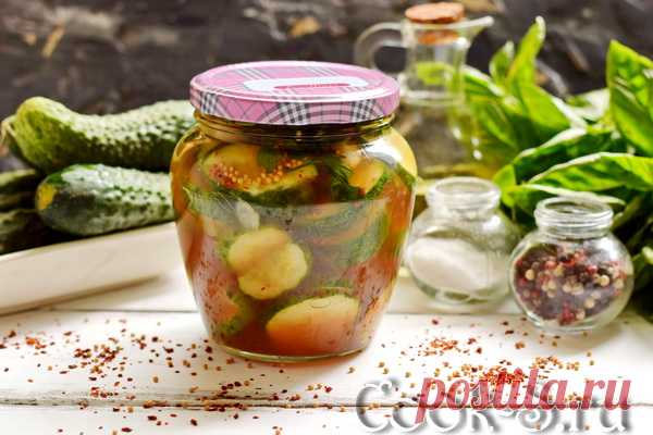 Огурцы с кетчупом чили на зиму в литровых банках – рецепт с фото
