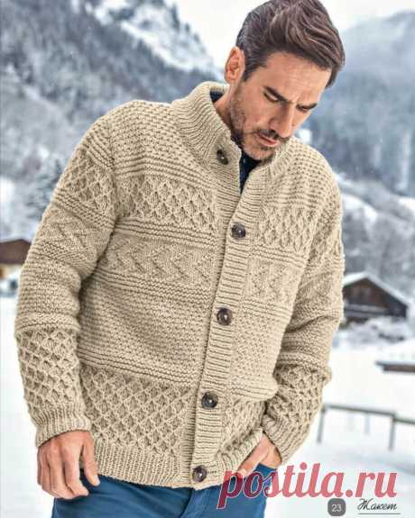 Мужской жакет с воротником-стойкой