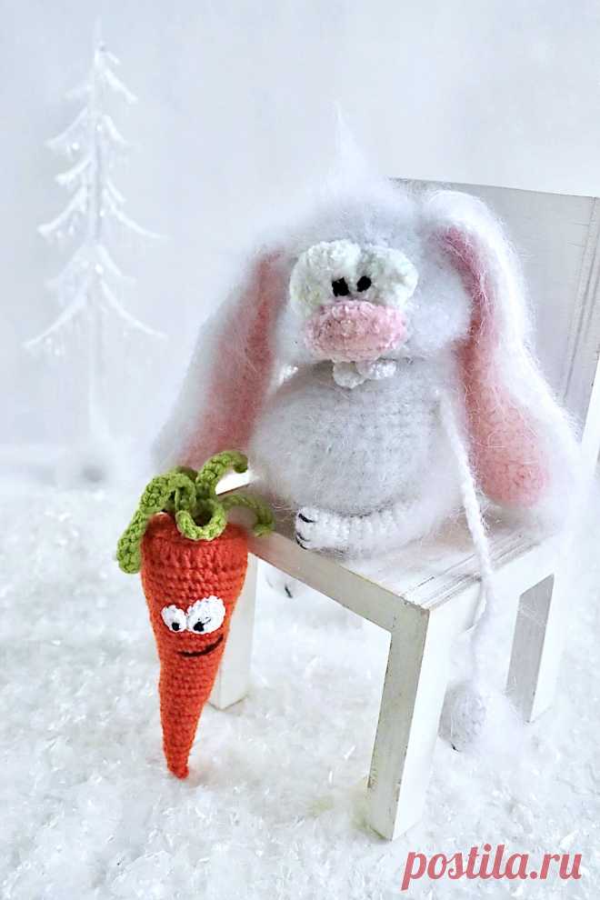 PDF Заяц (Магнит) крючком. FREE crochet pattern; Аmigurumi animal patterns. Амигуруми схемы и описания на русском. Вязаные игрушки и поделки своими руками #amimore - маленький зайка, заяц, зайчик, кролик, зайчонок, крольчонок.