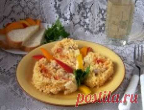 Рулет из пшена с курицей и овощами