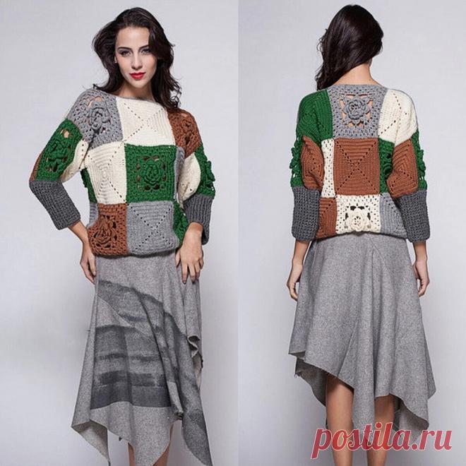 Весёлый квадрат: 14 моделей с цветными мотивами крючком | Вязание с Paradosik_Handmade | Дзен