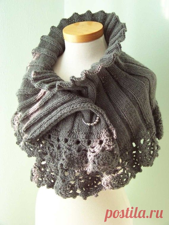 Elegant grey capelet, PDF pattern