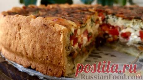 Рецепт: Песочный пирог с грибами и овощами на RussianFood.com