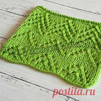 Простой ажурный узор спицами, схема узора Самые красивые узоры спицами -