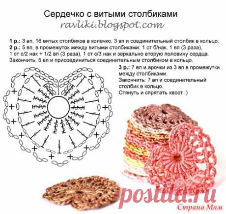 Вязаные сердечки.Идеи