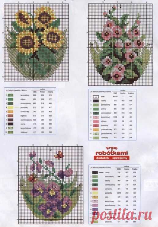 cross stitch chart with flowers on each side and the words,'crochet patterns for