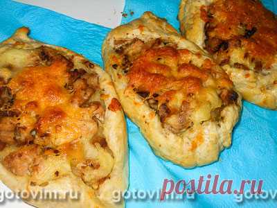 Лодочки из слоеного теста с картофельным пюре и мясом. Рецепт с фото / Готовим.РУ