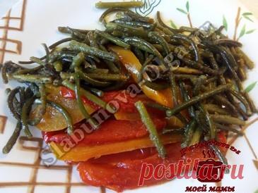 Жареный болгарский перец с чесночными стрелками. Рецепт