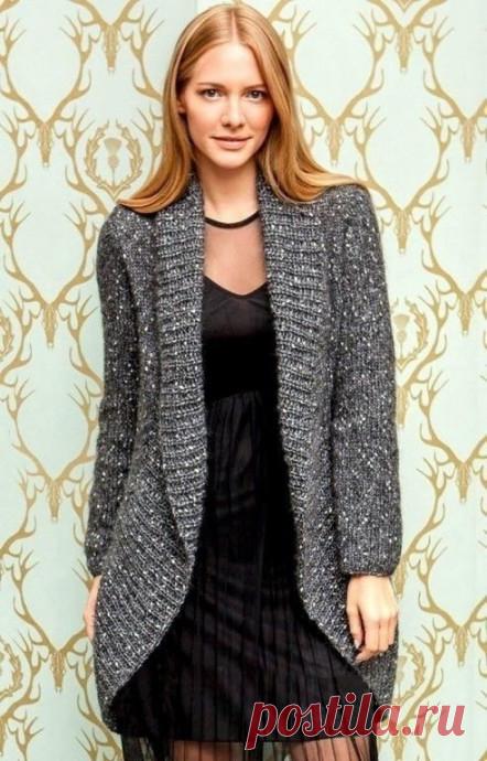 Кардиган с закругленными краями