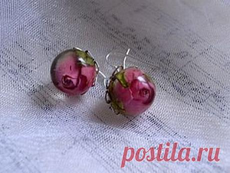 мастер-класс серьги сферы &quot;Роза&quot;из эпоксидной смолы - Ярмарка Мастеров - ручная работа, handmade