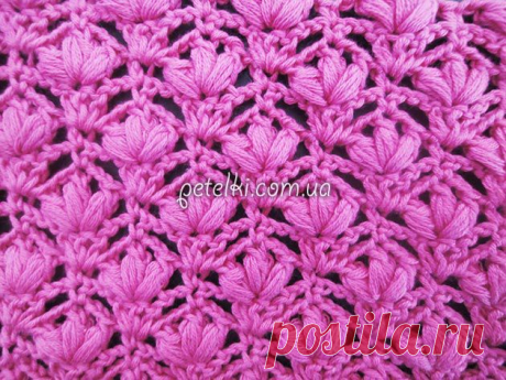 Симпатичный узор крючком. Схема, видеоурок