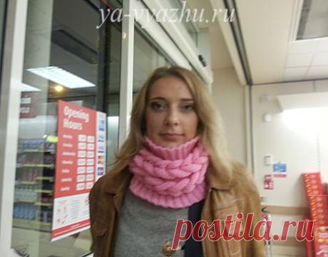 Шарф-снуд, связанный спицами, от Татьяны Сухоцка | Вязальное настроение...