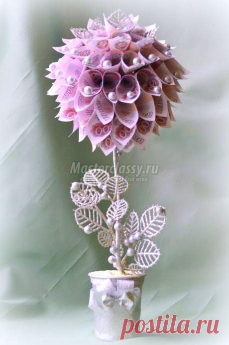 Новогоднее денежное дерево из сувенирных купюр: мастер-класс с пошаговыми фото