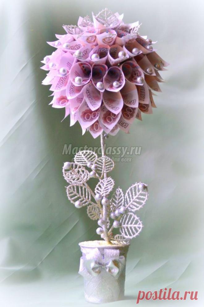 Новогоднее денежное дерево из сувенирных купюр: мастер-класс с пошаговыми фото