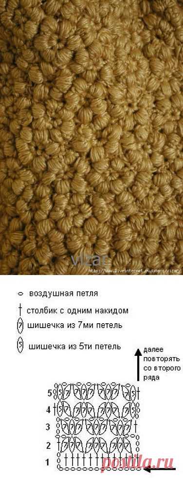 Выпуклый цветочный узор крючком на жакете - Онлайн-журнал о вязании и кулинарии