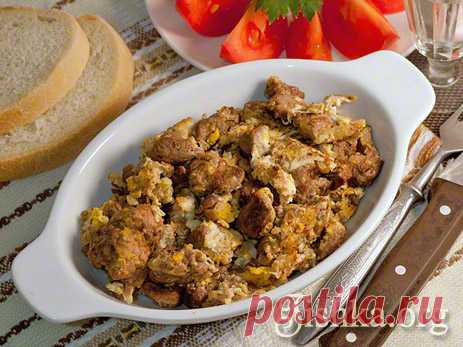 Куриная печень по-румынски - пошаговый рецецепт с фото