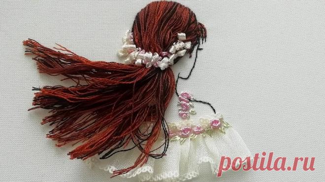 Объёмная вышивка | Силуэт | как вышить волосы | идея от @Pumora