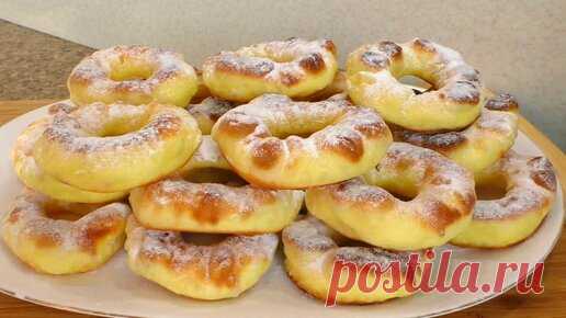 Валентина Сидорова | Воздушные очень вкусные пончики (пышки) за 10 минут, тесто для пончиков без дрожжей.