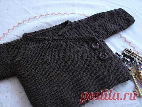 Вязаная кофта-распашонка "Garter Stitch Baby Kimono" by Joji Locatelli (от 0 до 6 месяцев).