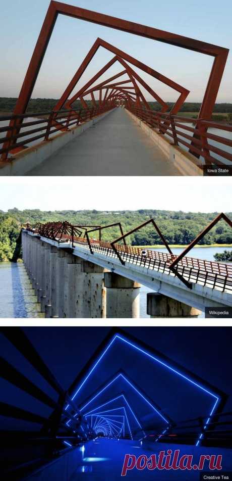 This bridge is part of the 25-mile High Trestle Trail in Iowa and we think it is so neat!  |  Pinterest: инструмент для поиска и хранения интересных идей