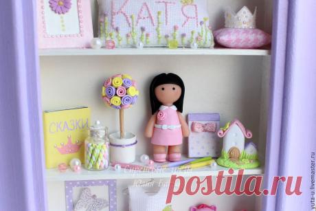 Купить Подарок для девочки. Рамочка Катя. - подарок для девочки, рамочка, миниатюра, подарок для новорожденной, панно