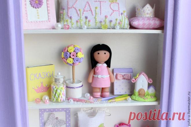 Купить Подарок для девочки. Рамочка Катя. - подарок для девочки, рамочка, миниатюра, подарок для новорожденной, панно