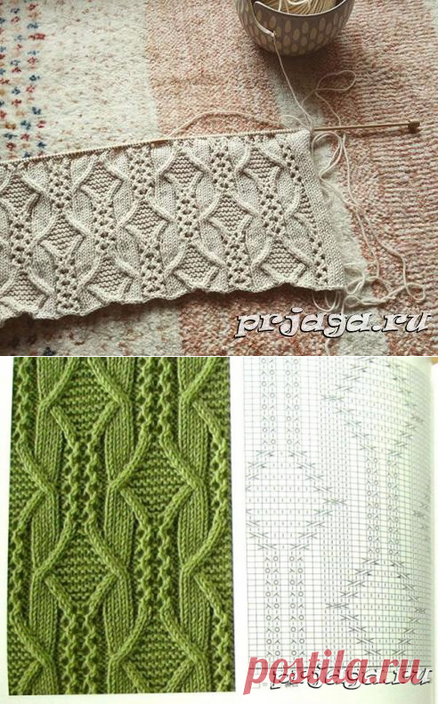 Узор спицами из книги Хитоми Шида