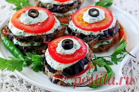 Вкусная еда: Закуска из овощей со сливочным сыром и зеленью