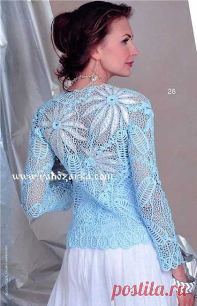 Летний жакет крючком в технике ИК. Стильный вязаный для женщин жакет | Я Хозяйка