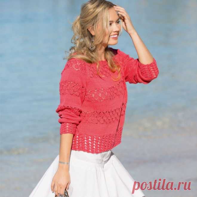 Коралловый джемпер покроя реглан