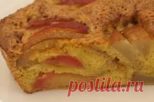 Шарлотка с яблоками, грушами и коньяком.