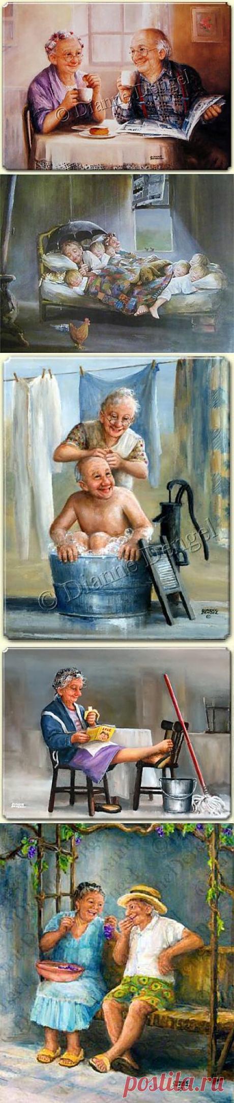 Американская художница Dianne Dengel. Улыбающаяся старость..