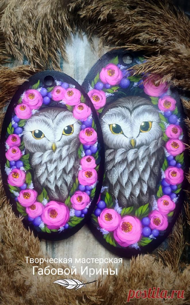 Сказочный набор разделочных досок с совами авторская роспись по дереву Габовой Ирины