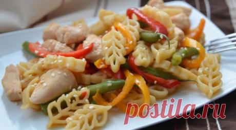 Салат с куриным филе и пастой, пошаговый рецепт с фото
