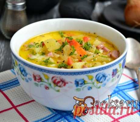 Суп с плавленным сыром и сосисками фото рецепт приготовления