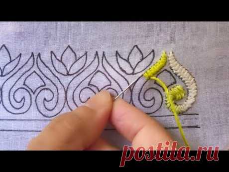 hand embroidery border design ,gorgeous border design for dress,cross stitch