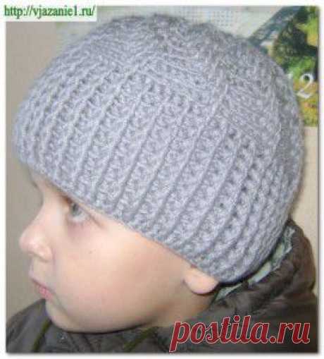 ШАПКА ДЛЯ МАЛЬЧИКА КРЮЧКОМ
