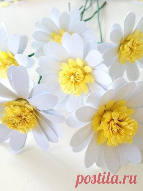 Невероятной красоты ромашки из бумаги — Сделай сам, идеи для творчества - DIY Ideas