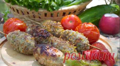 Люля-кебаб в кунжутовой панировке на углях — Вкусные рецепты