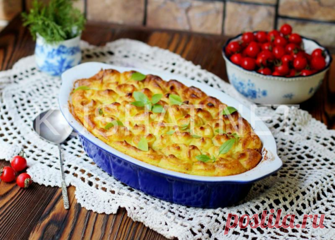 Запеканка из картофельного пюре с курицей и грибами. Рецепт с фото &bull; Кушать нетКушать нет