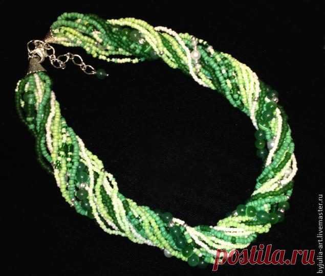 Мастерим колье из бисера Всем здравствуйте!!! Автор хочет поделиться с начинающими мастерами очень простой, но в тоже время трудоемкой техникой по изготовлению бисерного колье.
 

 
Вам понадобятся бисер одного или различных …