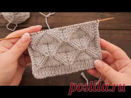 Узор «Ромбы» спицами ✧ «Rhombuses» knitting pattern