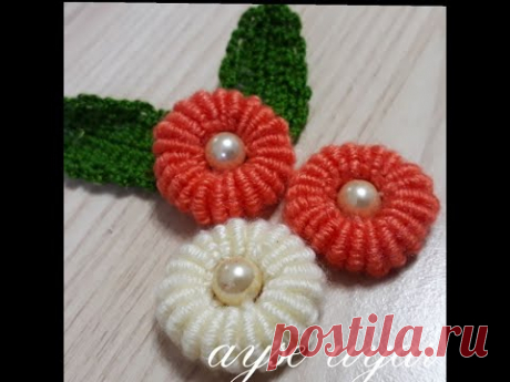 El nakışı -Rokoko Nakışı Boyutlu Çiçek Nasıl Yapılır ? (How to Make Rococo Embroidery Size Flower)