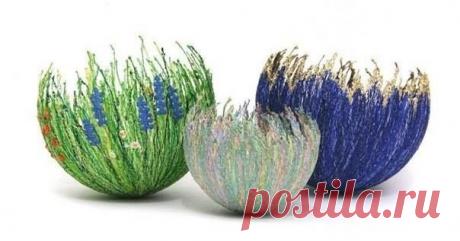 Весенние чаши из ниток (Поделки с детьми) — Журнал Вдохновение Рукодельницы