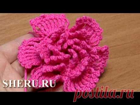 Crochet Big Petal Flower PatternTutorial  34 Вязание цветов