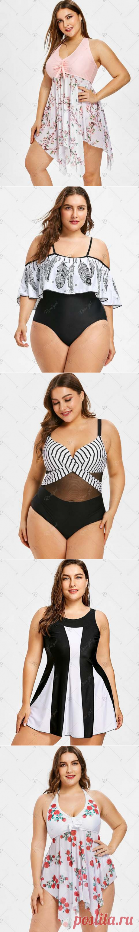 Купальники для полных девушек и женщин американского бренда RoseGal лето 2019 (50 фото)