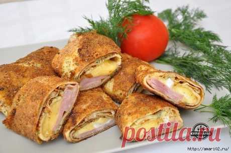 Блинчики с начинкой в панировке | Четыре вкуса
