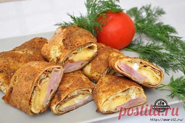 Блинчики с начинкой в панировке | Четыре вкуса